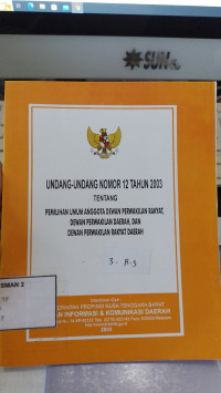 UNDANG UNDANG NO.MOR 12 TAHUN 2003